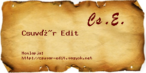 Csuvár Edit névjegykártya